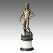 Classical Figure Statue Young David Bronze Sculpture TPE-107